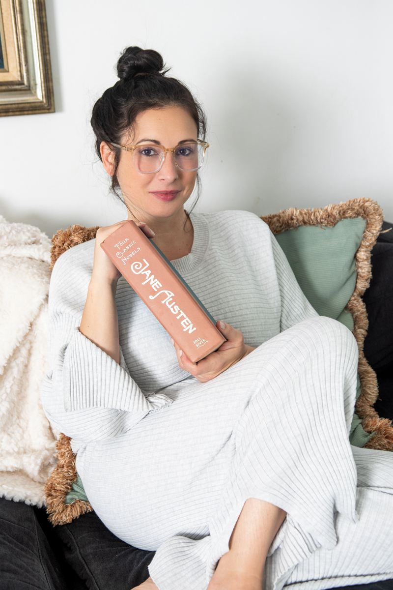 woman with Jane Austin book